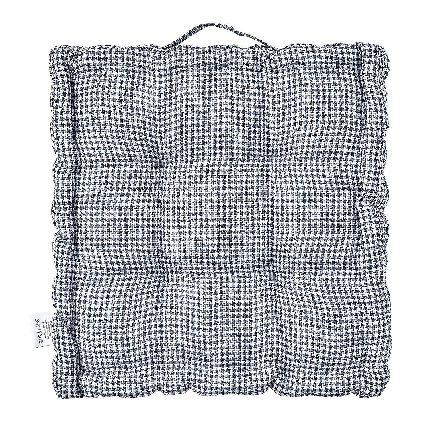 Armchair Booster Seat Cushion Checkered Patterned (Size 45 cm) - Blue