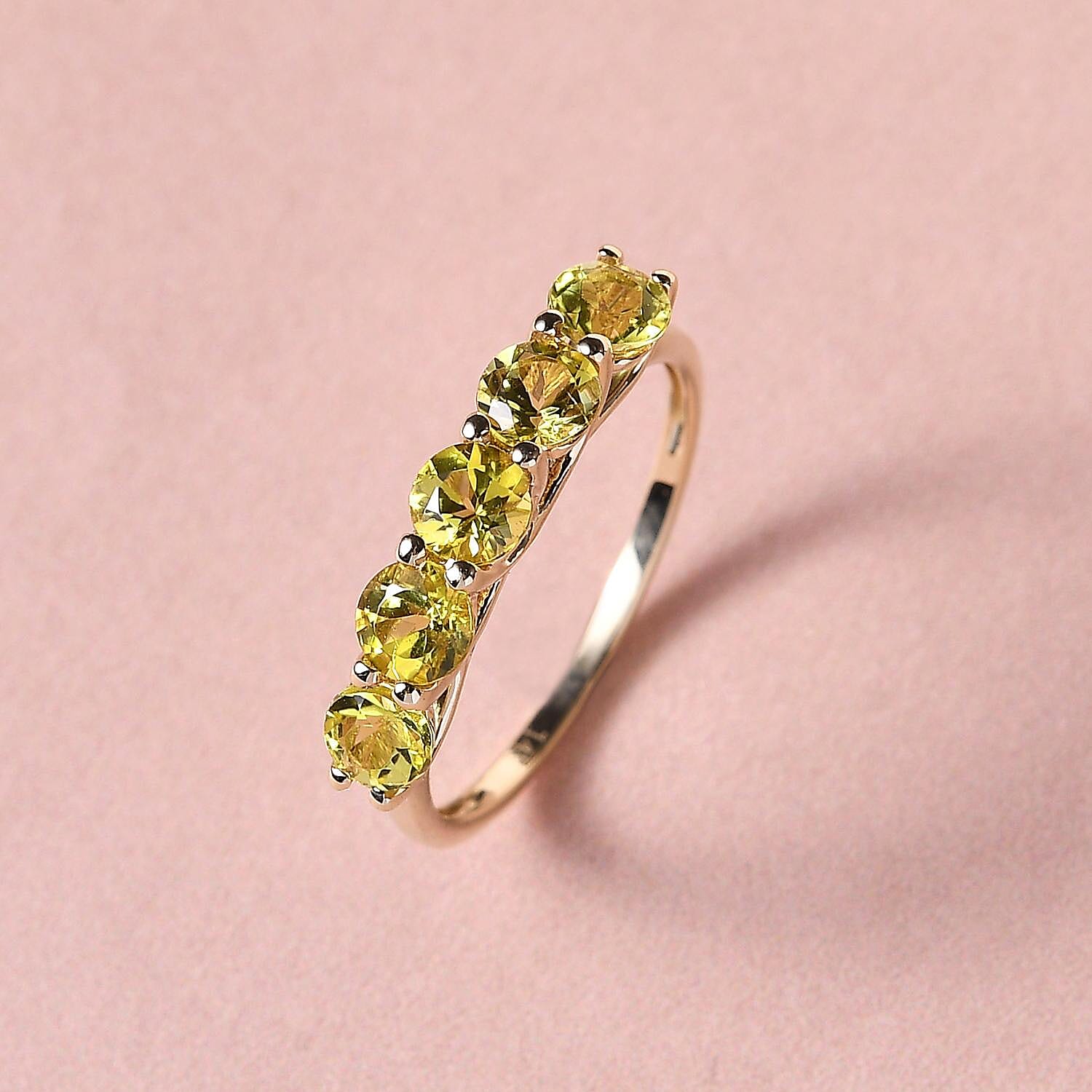 First Time Ever - 14K Yellow Gold AAA Canary Tourmaline Ring 1.25 Ct.
