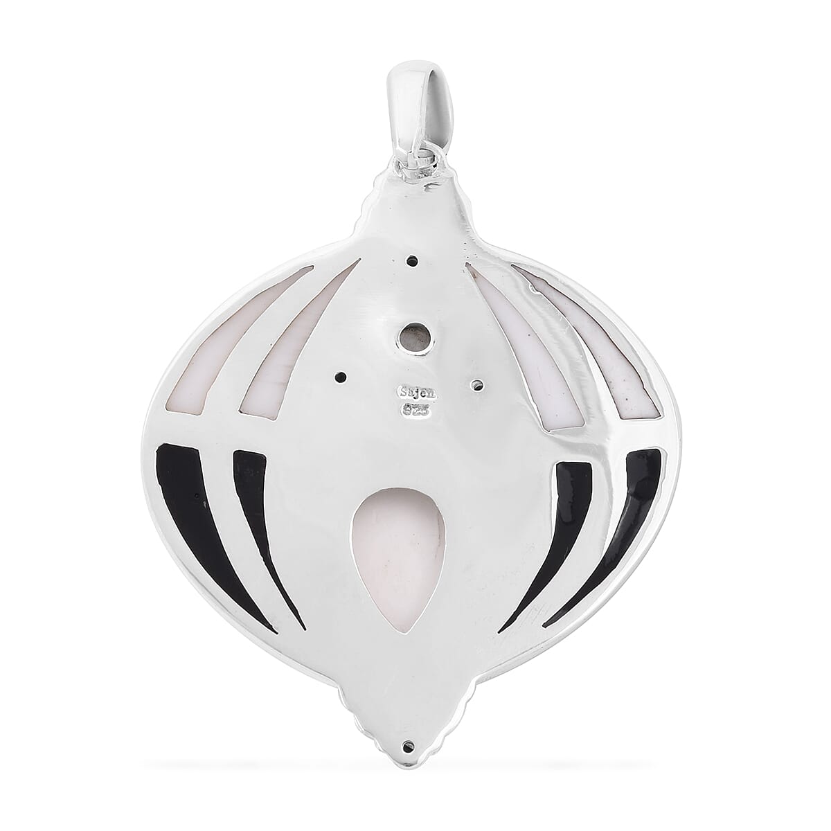 Sajen Silver BALI GODDESS Collection - Carved Ox Bone and Multi Gemstone Pendant in Sterling Silver 18.00 Ct, Silver Wt. 23.90 Gms