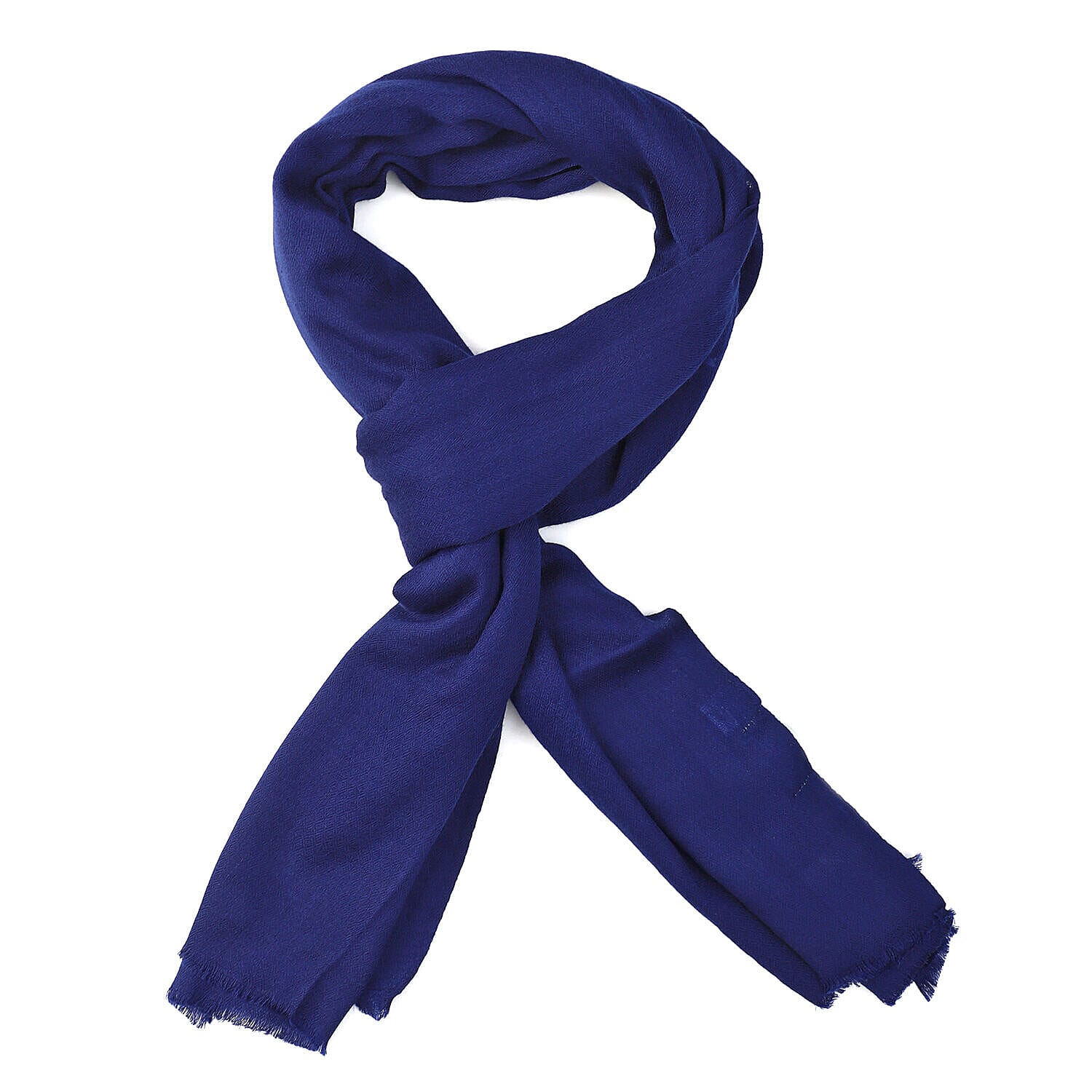 La Marey 100% Cashmere Wool Solid Scarf (Size 195x70 Cm) - Navy