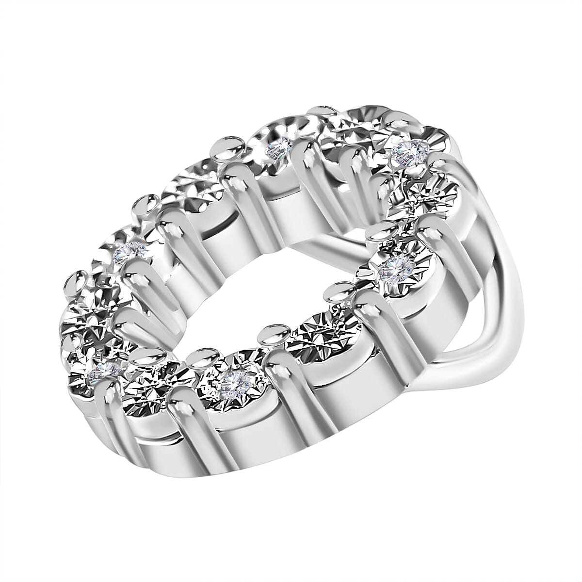 Diamond Circle Pendant in Sterling Silver