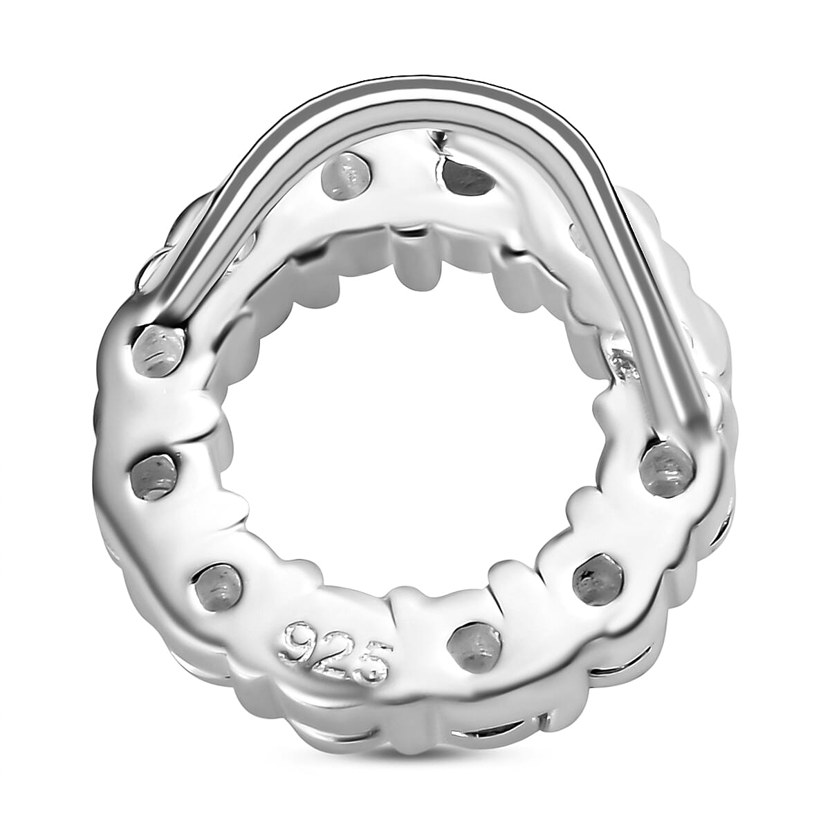 Diamond Circle Pendant in Sterling Silver