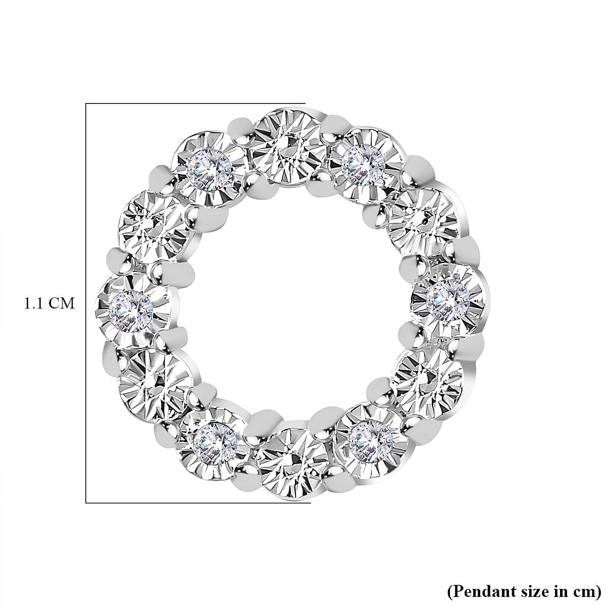 Diamond Circle Pendant in Sterling Silver