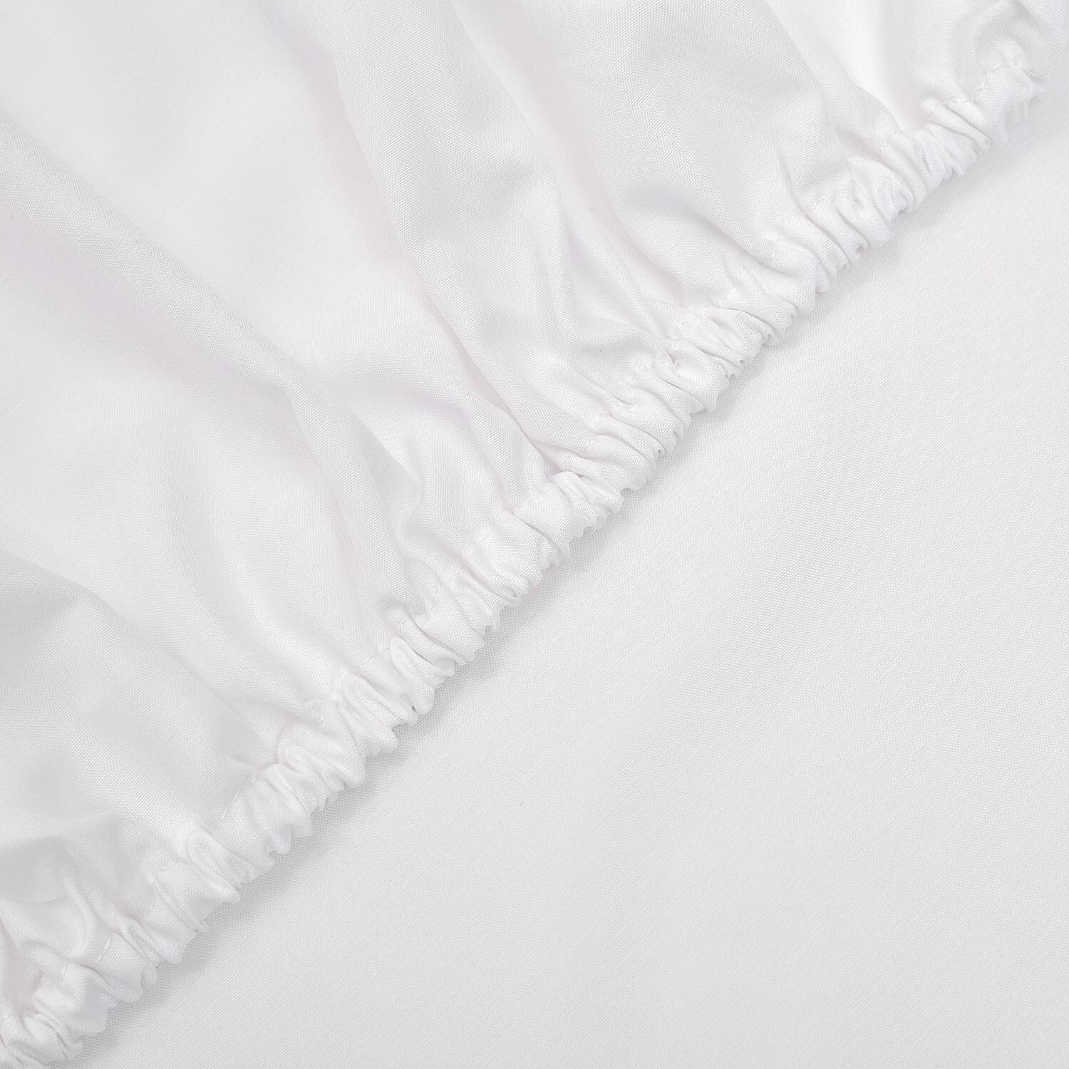 Set of 4 - Bamboo Duvet Cover Double (Size 200x200 Cm), Fitted Sheet (Size 190x140 Cm) and 2 Pillowcase (Size 75x50 Cm)