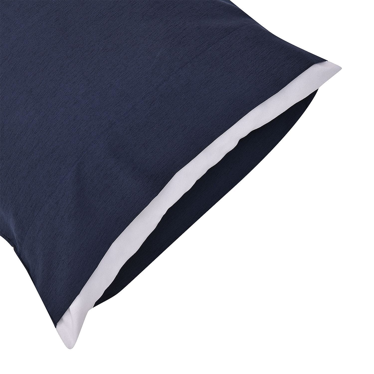 Set of 4 - Bamboo Duver Cover Double (Size 200x200 Cm), Fitted Sheet (Size 190x140 Cm) and 2 Pillowcase (Size 75x50 Cm) - Charcoal