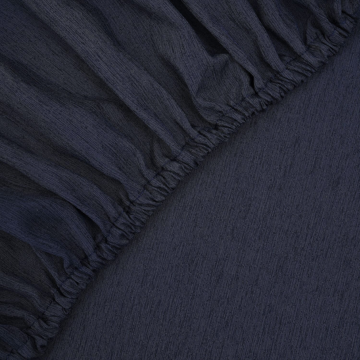 Set of 4 - Bamboo Duver Cover Double (Size 200x200 Cm), Fitted Sheet (Size 190x140 Cm) and 2 Pillowcase (Size 75x50 Cm) - Charcoal