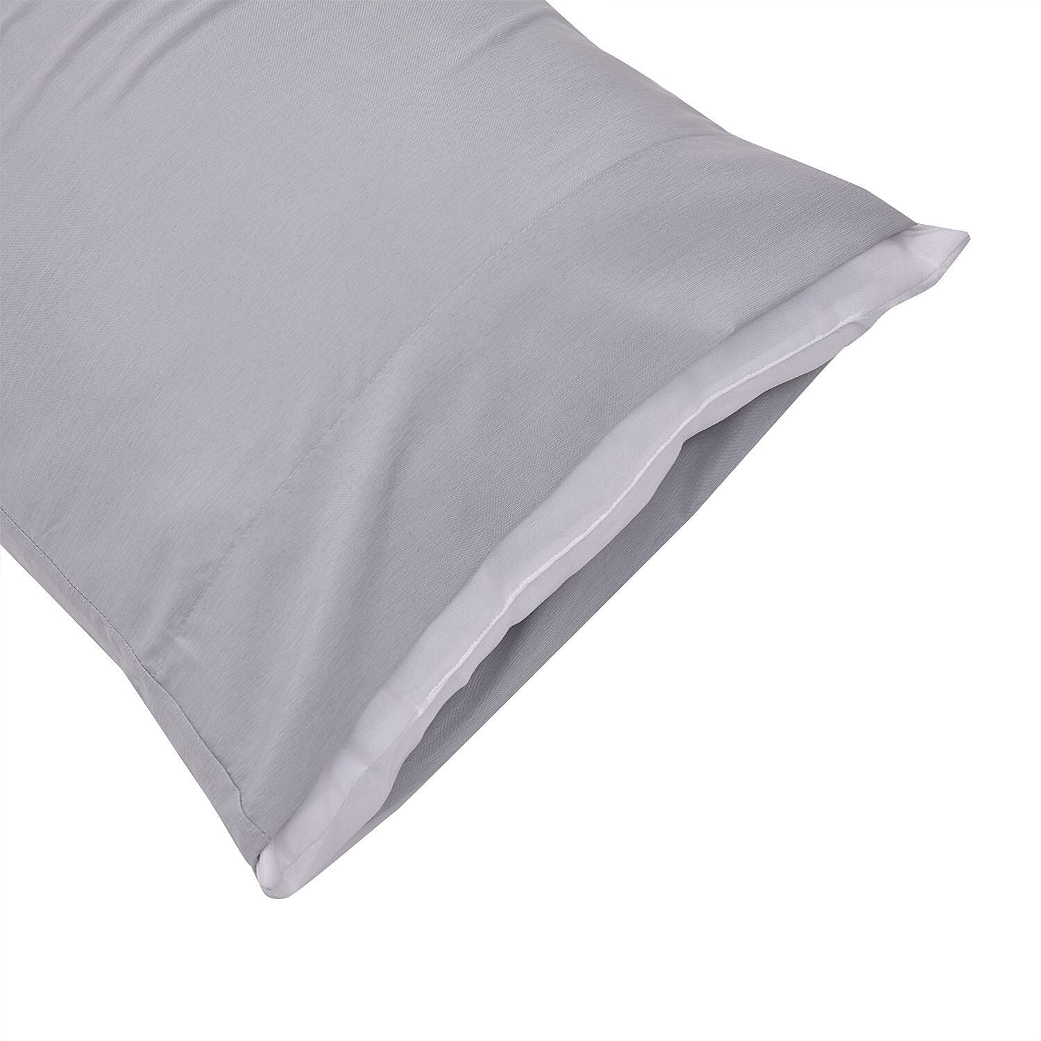Set of 4 - Bamboo Blend Duver Cover King (Size 225x220 Cm), Fitted Sheet (Size 190x150 Cm) and 2 Pillowcase (Size 75x50 Cm) - Sage