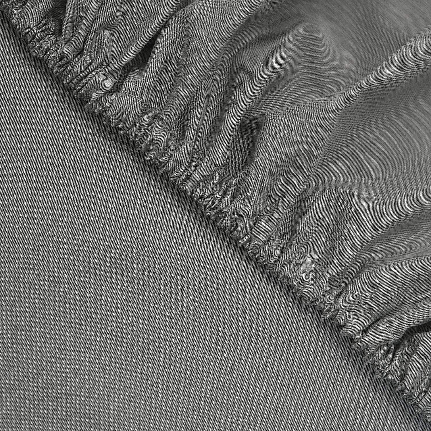 Set of 4 - Bamboo Blend Duver Cover King (Size 225x220 Cm), Fitted Sheet (Size 190x150 Cm) and 2 Pillowcase (Size 75x50 Cm) - Lawn