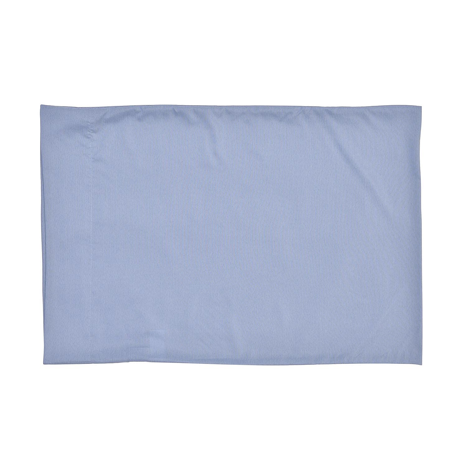 Set of 4 - Bamboo Blend Duver Cover King (Size 225x220 Cm), Fitted Sheet (Size 190x150 Cm) and 2 Pillowcase (Size 75x50 Cm) - Blue
