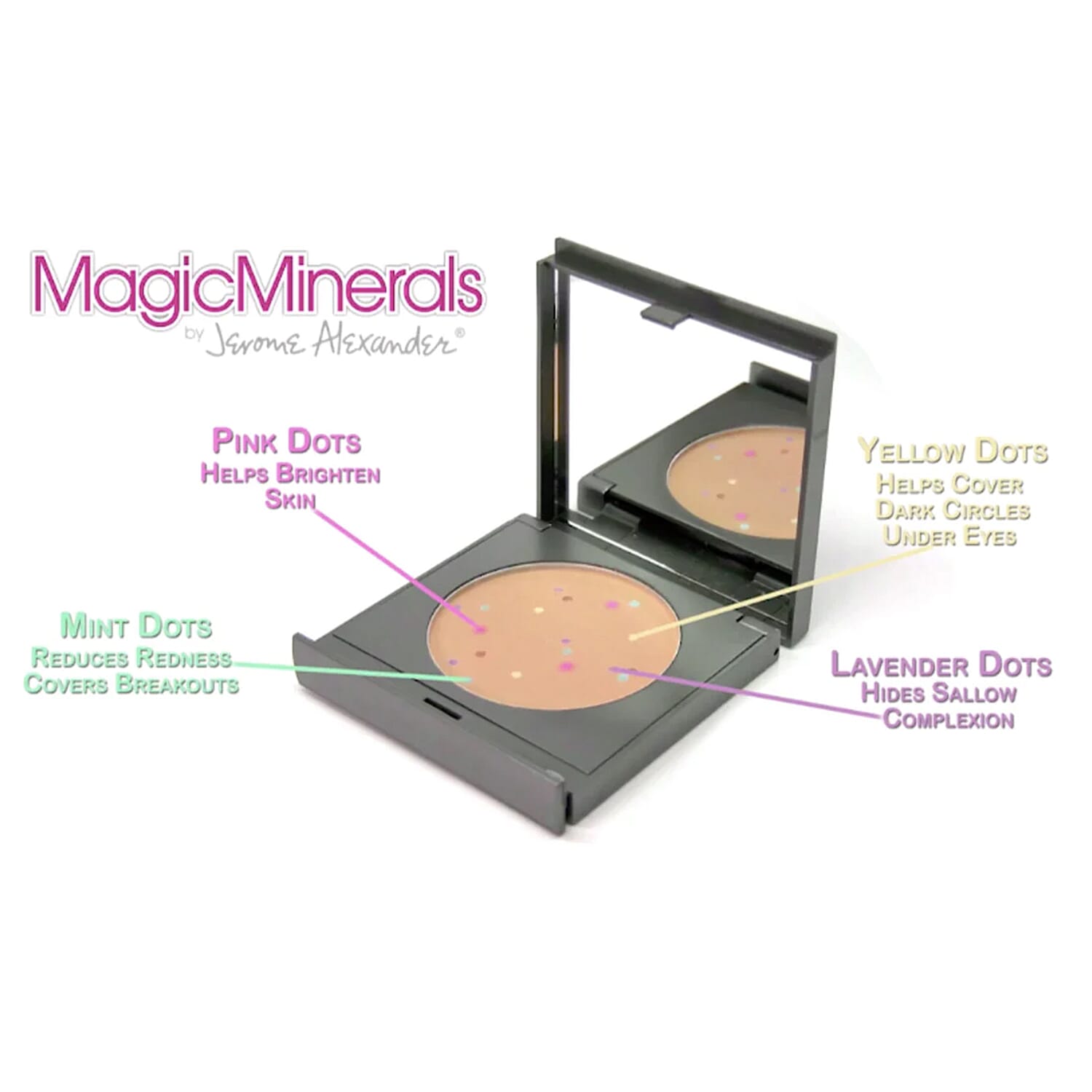Jerome Alexander - Magic Minerals Conceal, Cover and Correct - All in 1 Powder Foundation - Light with Stubby Brush & Long Length Mascara