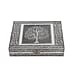 Handcrafted Aluminium Elephant Wisdom Embossed Jewelry Box (Size 23x17x5 cm) - Silver