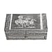 Eelephant Embossed Jewellery Box (Size 25x12x10 cm) - Silver