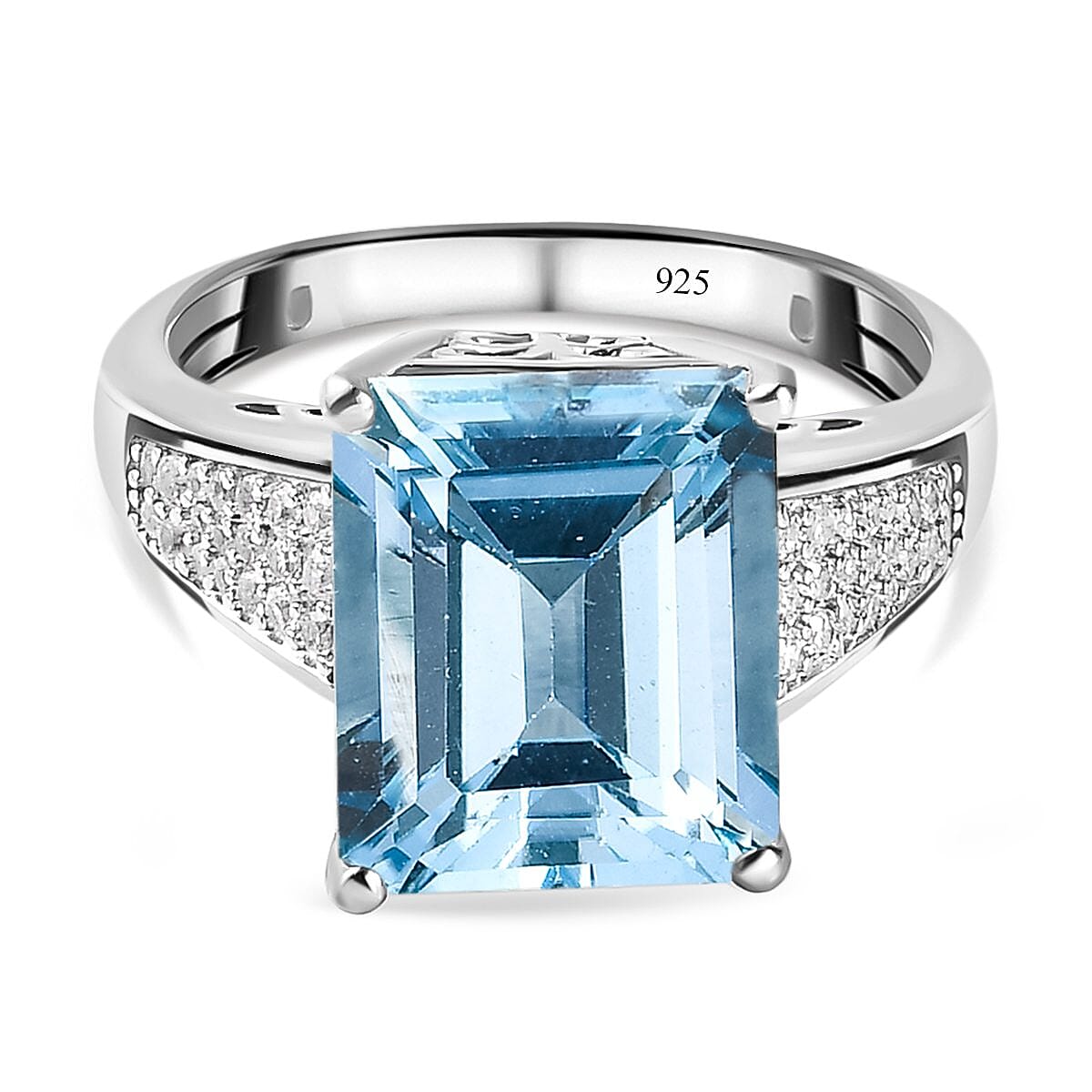 Marambaia Topaz and Natural Zircon Ring in Platinum Overlay Sterling Silver 7.93 Ct.