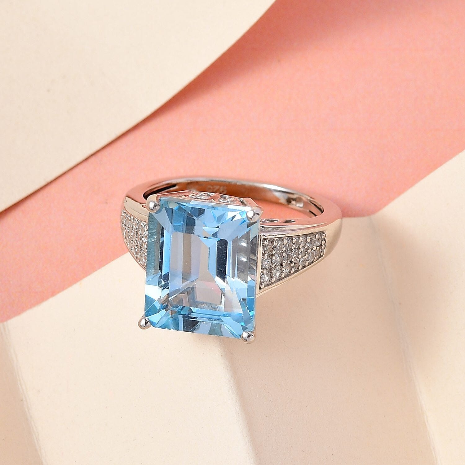 Marambaia Topaz and Natural Zircon Ring in Platinum Overlay Sterling Silver 7.93 Ct.