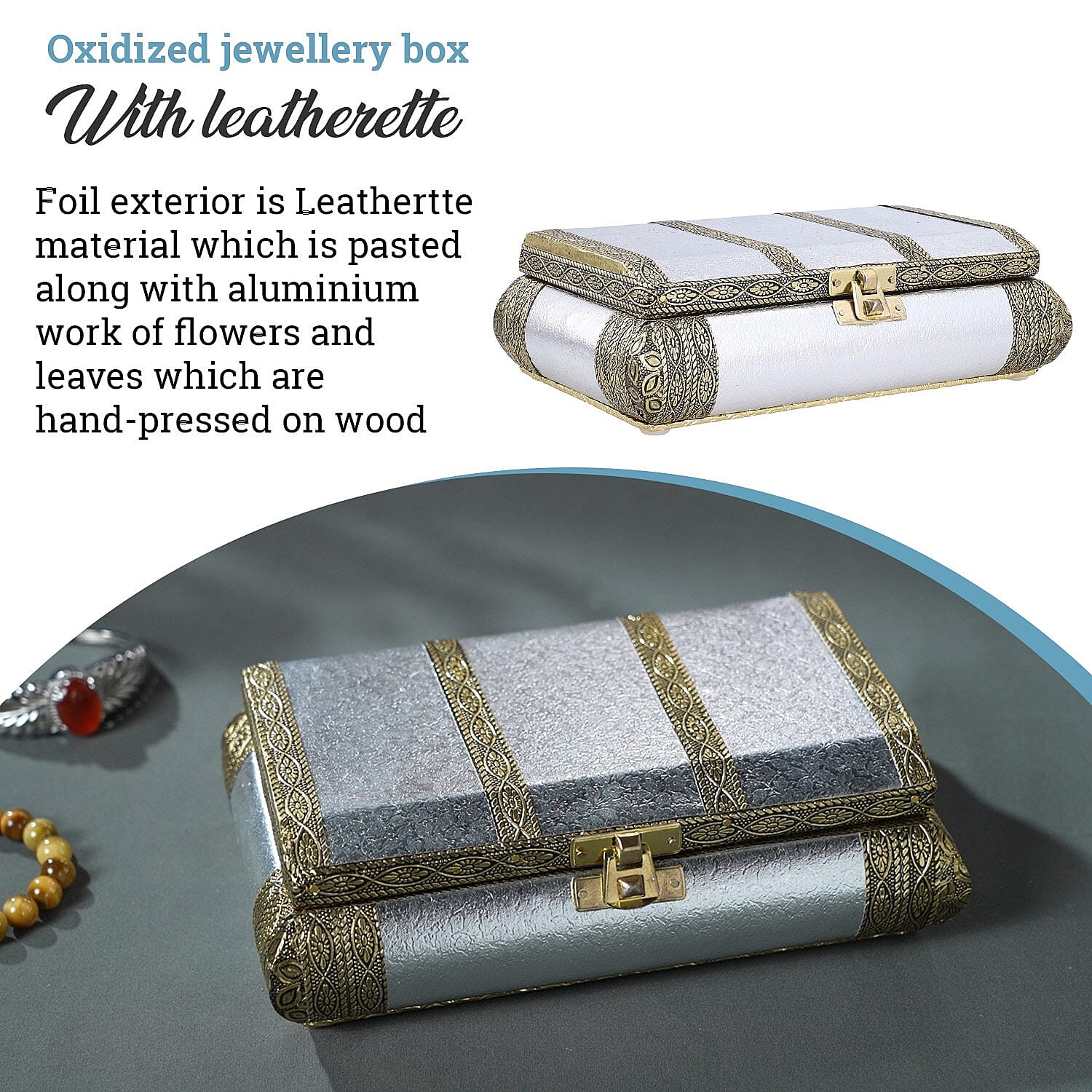 Handcrafted Jewellery Box - Burgundy