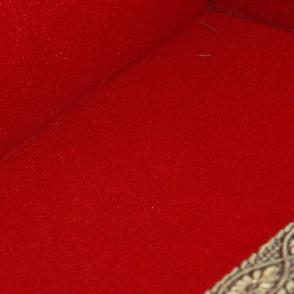 Handcrafted Flower and Leaf Patterned Multi Purpose Box with Velvet Inner lining (Size 19x12x5 cm) - Camel