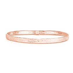 Rose Gold Overlay Sterling Silver Starburst Bangle (Size 8)
