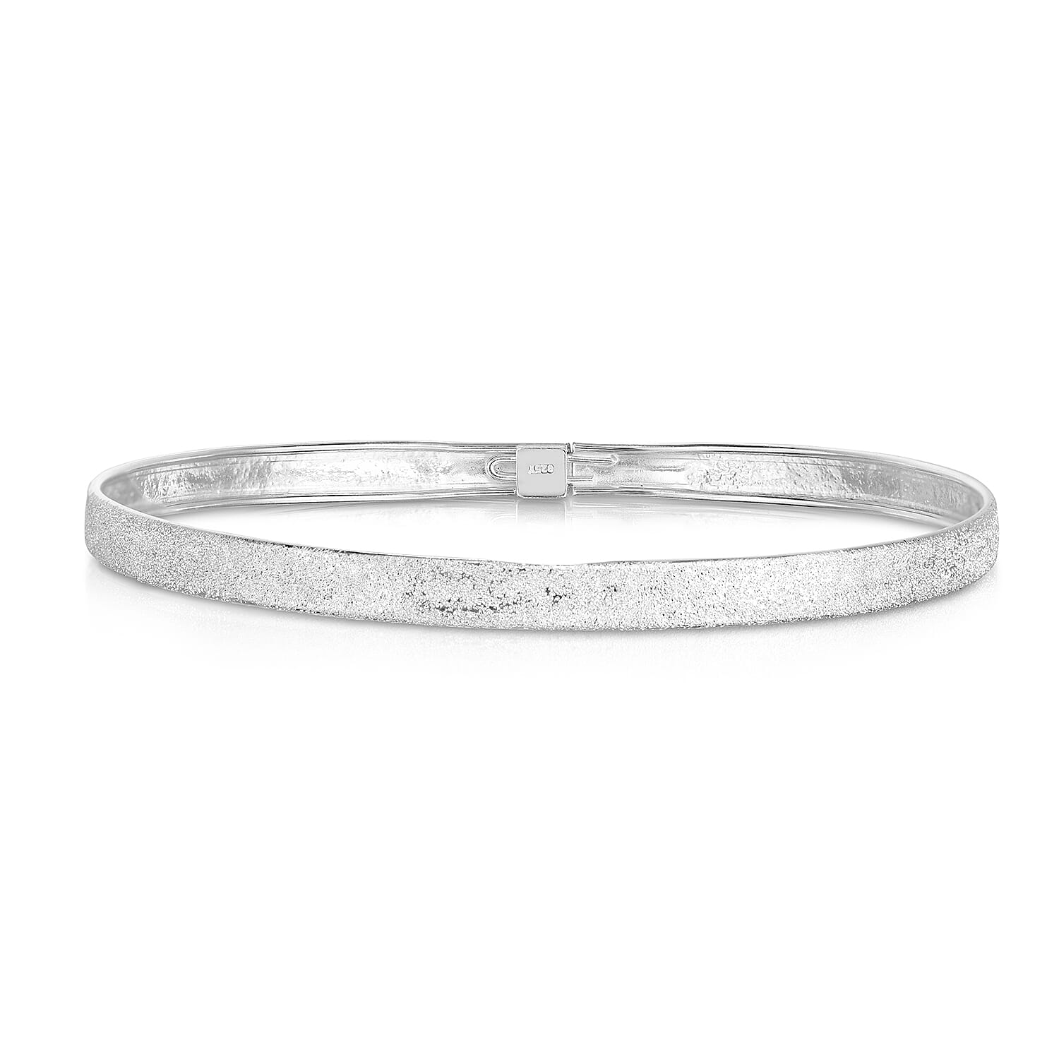 NY Close Out Deal - Sterling Silver Starburst Bangle (Size 8)