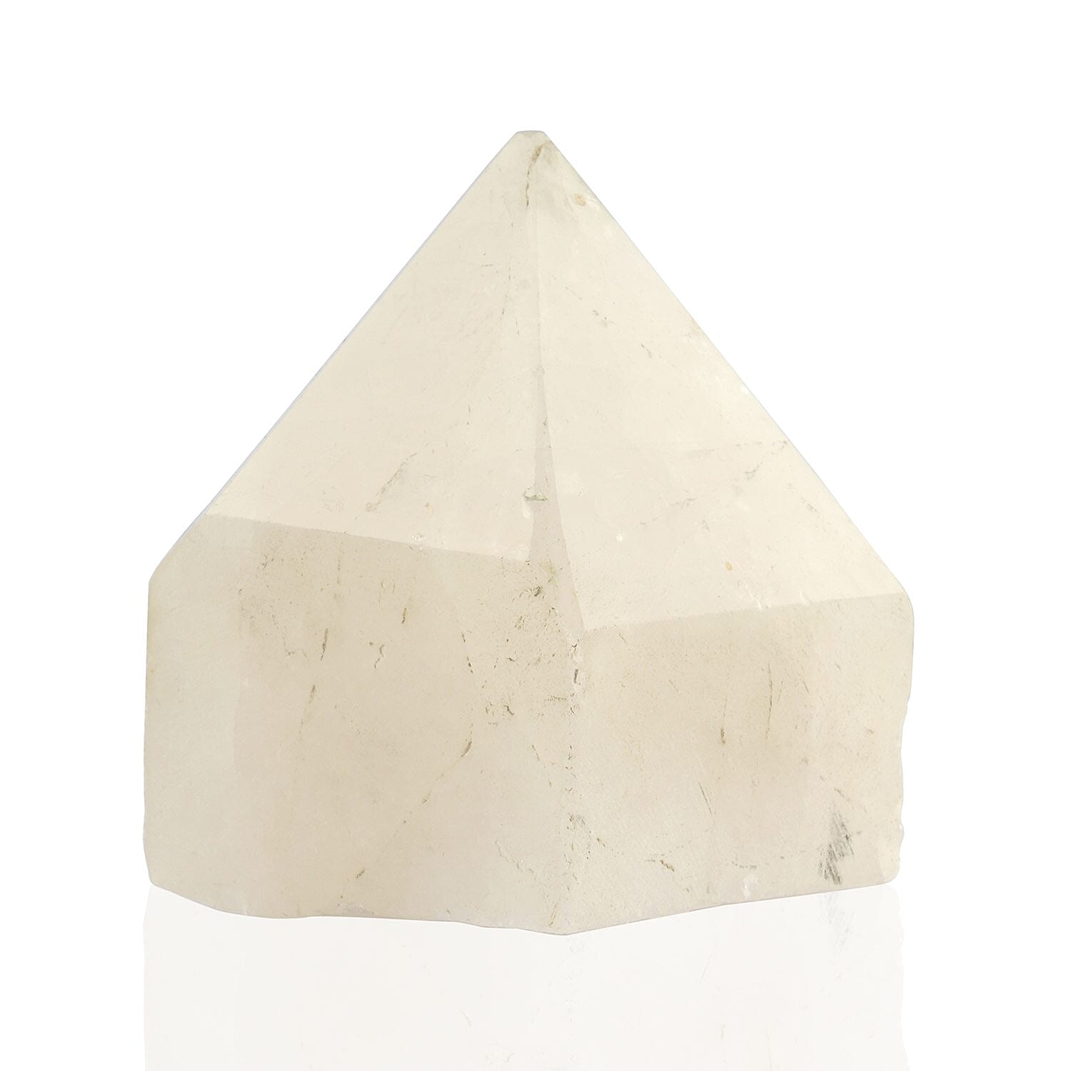 Crystal Heart Empowerment White Quartz Gemstone (Size 7x5 cm)