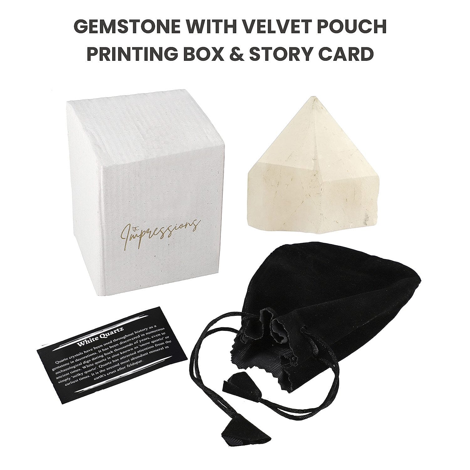 Crystal Heart Empowerment White Quartz Gemstone (Size 7x5 cm)