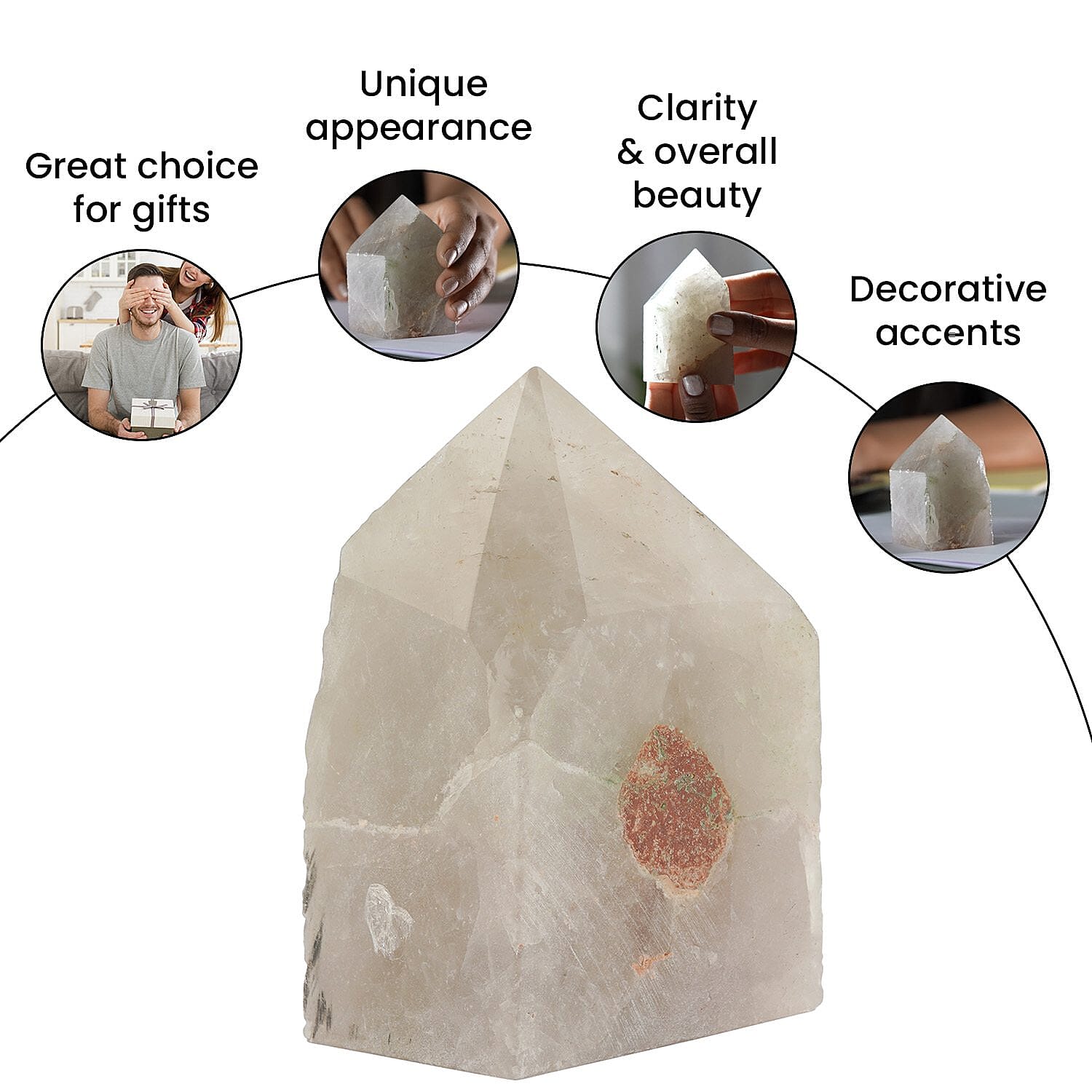 Crystal Heart Empowerment Gemstone (Size 7x5 cm)