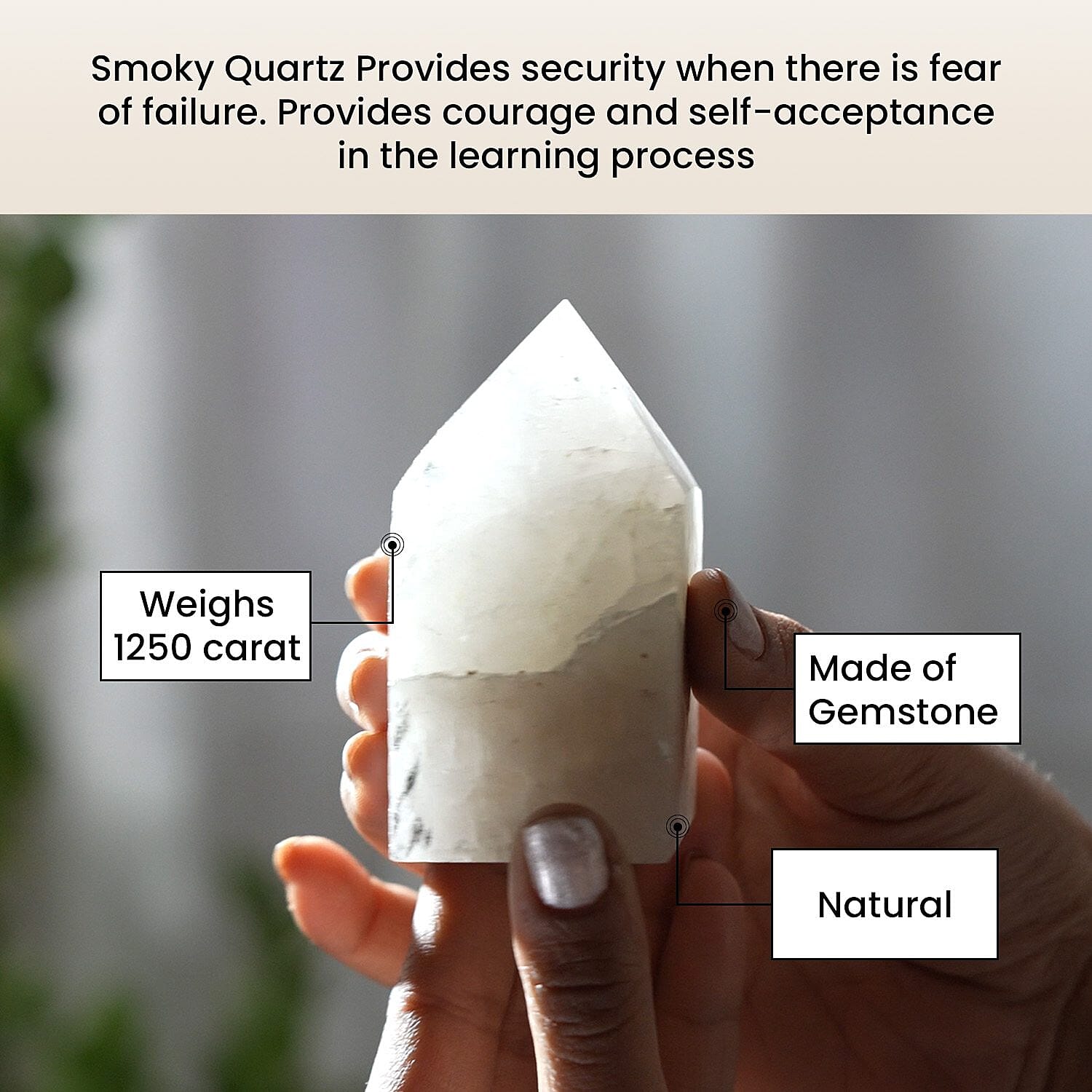 Crystal Heart Empowerment Gemstone (Size 7x5 cm)