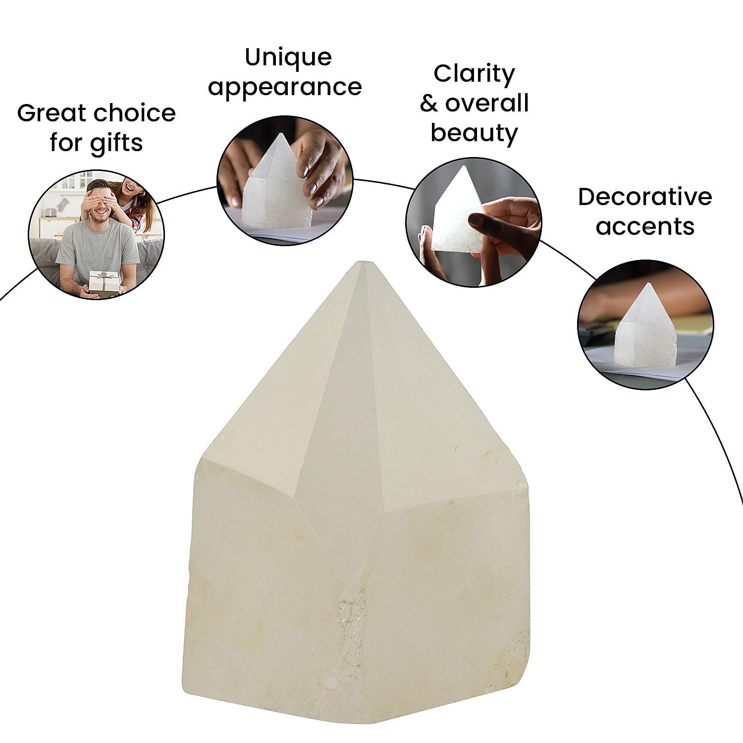 Crystal Heart Empowerment Rose Quartz Gemstone (Size 7x5 cm)