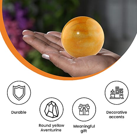 Tuscon Find - Yellow Aventurine Gemstone Sphere 1500 Ct