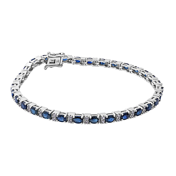 Ocean Teal Sapphire and Natural Cambodian Zircon Bracelet (Size - 7) in ...