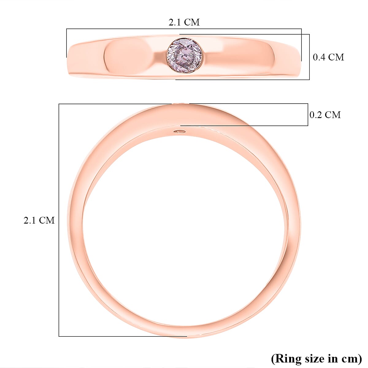 9K Rose Gold Pink Diamond Ring