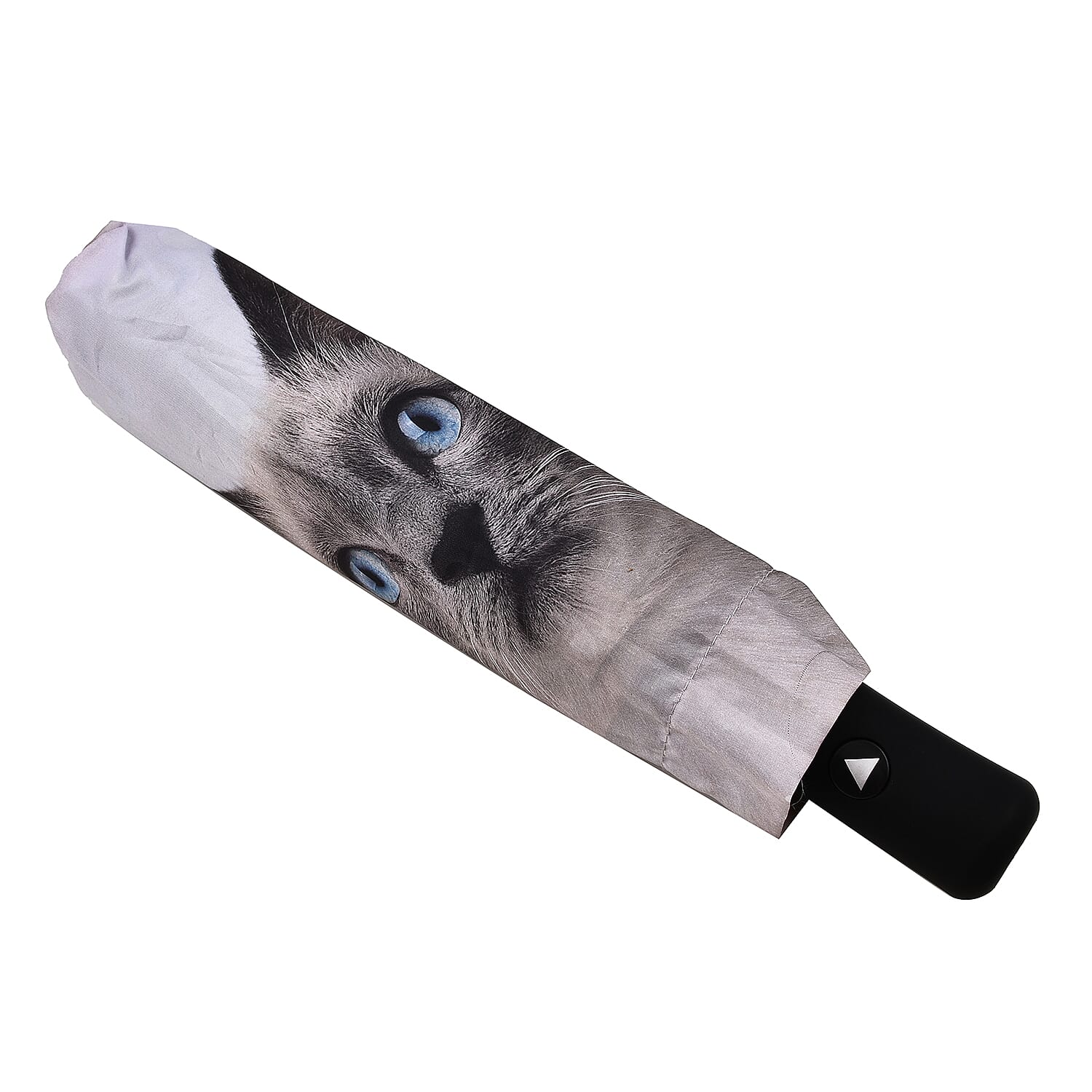 Thomas Calvi Persian Cat Print 8 Panel Folding Umbrella (Size 98(Dia)x56Cm) (Size 55 Cm) - Black