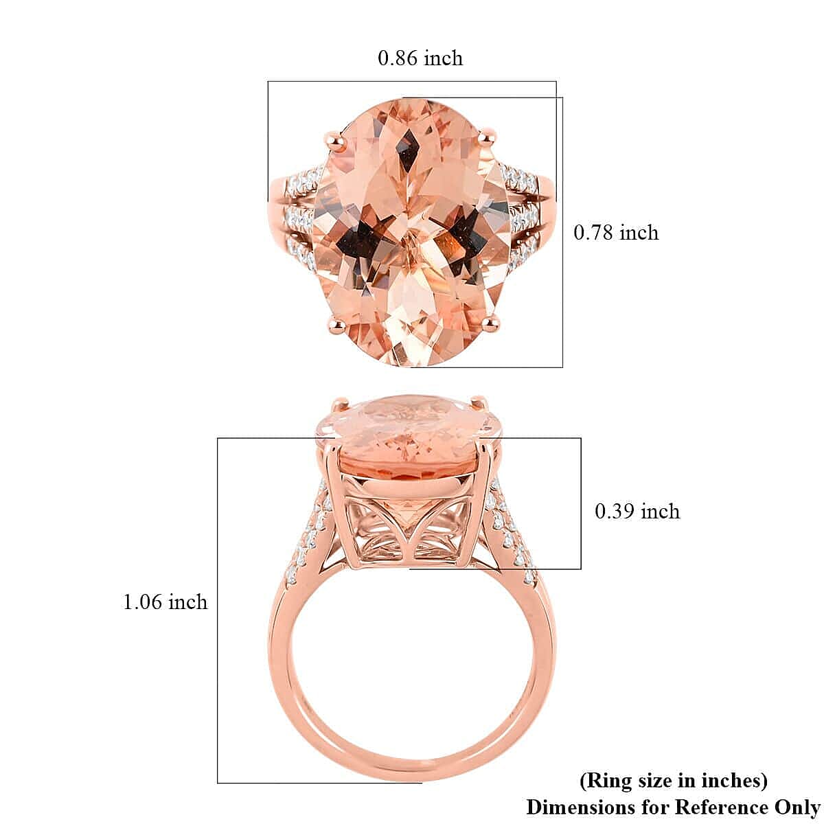 18K Rose Gold AGI Certified and Appraised AAA Marropino Morganite and Diamond (SI-G-H) Ring 11.80 Ct, Gold Wt. 6.40 Gms 18K Rose Gold AGI Certified and Appraised AAA Marropino Morganite and Diamond (SI-G-H) Ring 11.80 Ct, Gold Wt. 6.40 Gms