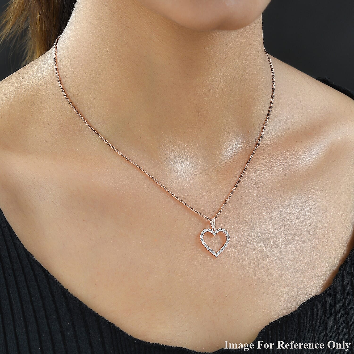 14K Rose Gold SGL Certified Natural Pink Diamond Open Heart Pendant 0.50 Ct.