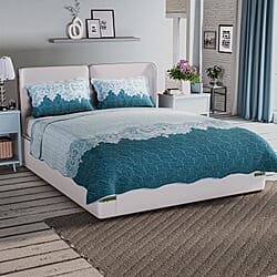 Set of 3 - Patchwork Pattern Quilt and 2 pillowcases (Size 200x200 Cm) - Red