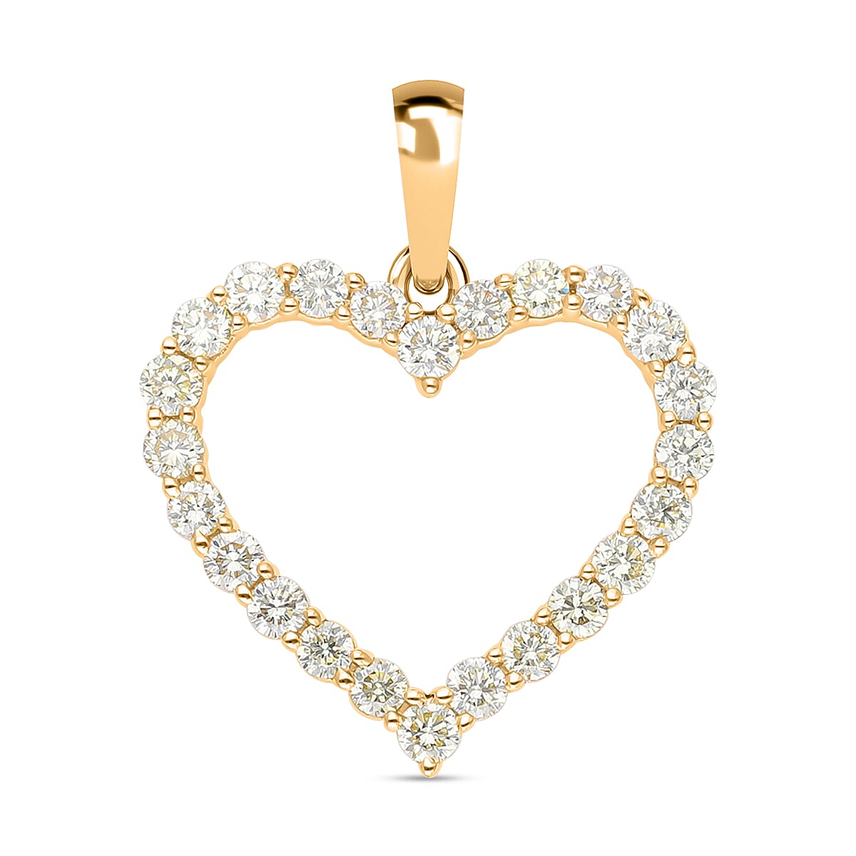 14K Yellow Gold SGL Certified Natural Yellow Diamond (SI-I1) Heart Pendant 0.50 Ct.