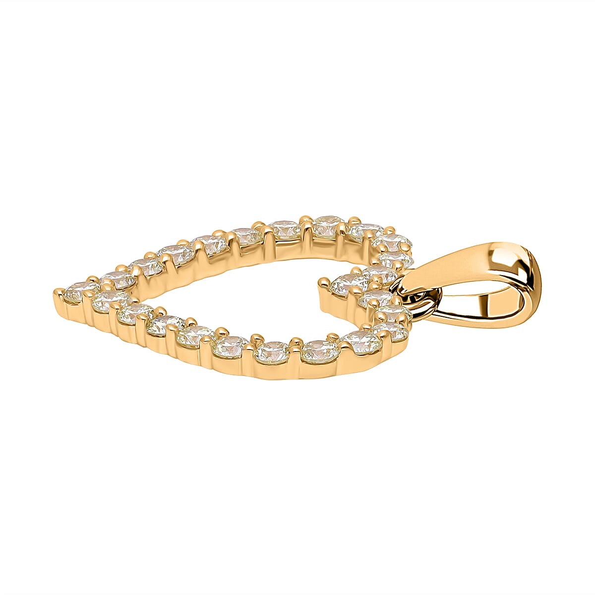 14K Yellow Gold SGL Certified Natural Yellow Diamond (SI-I1) Heart Pendant 0.50 Ct.