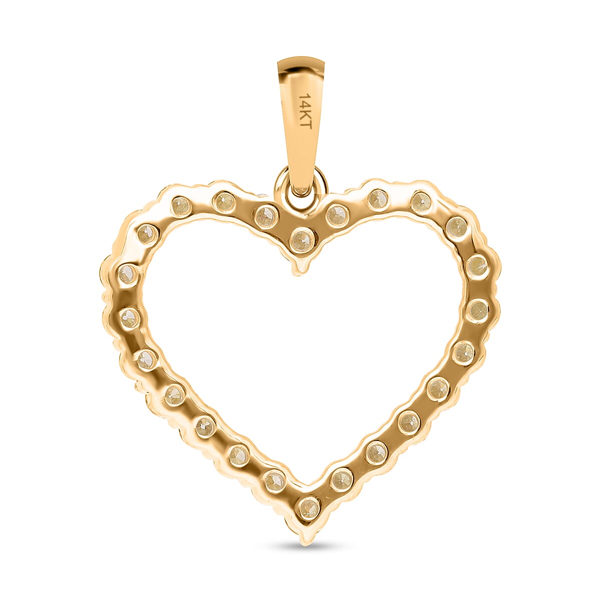 14K Yellow Gold SGL Certified Natural Yellow Diamond (SI-I1) Heart Pendant 0.50 Ct.