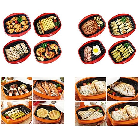 Rangemate Grill Multipurpose Microwave Pan - Red and White