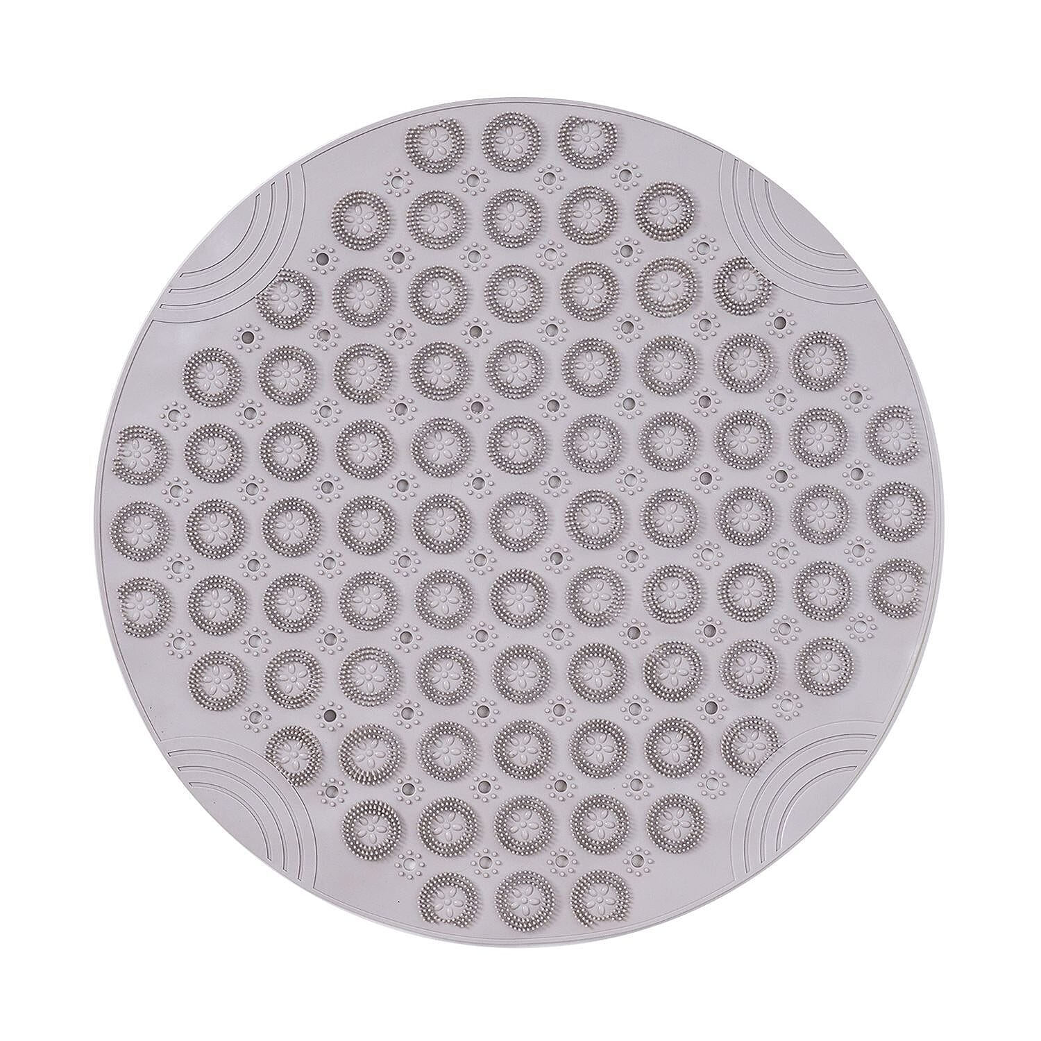 Homesmart Anti-Slip Foot Scrubber Shower Mat (Size 55 Cm) - Grey