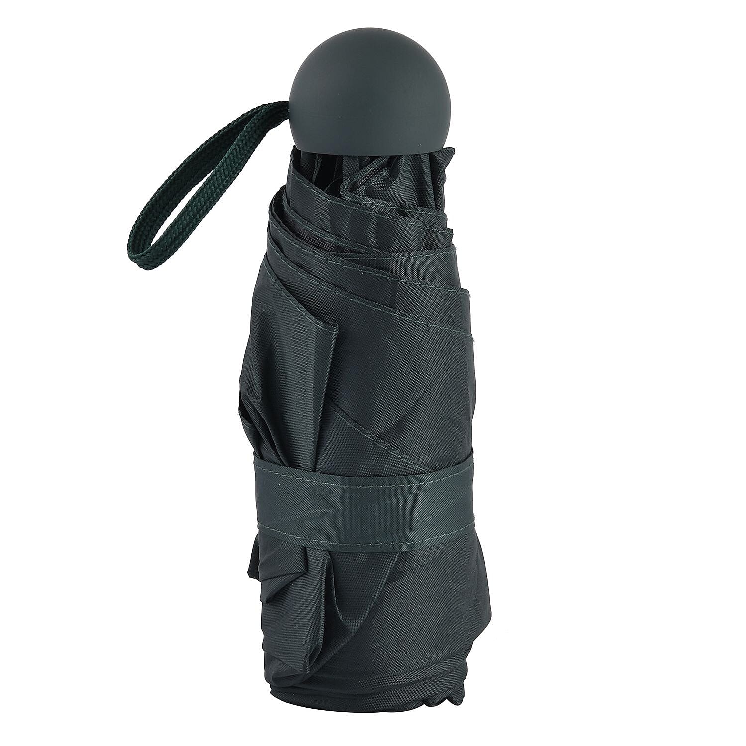 Mini 5 Fold Umbrella with Zipper Fabric Case - Dark Green