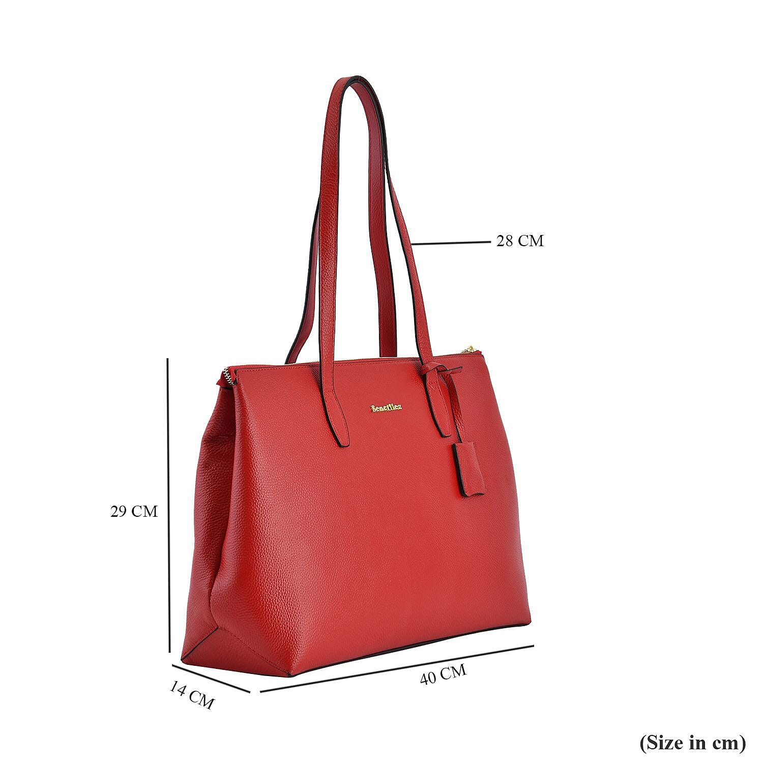 SENCILLEZ Genuine Leather Tote Bag - Light Purple