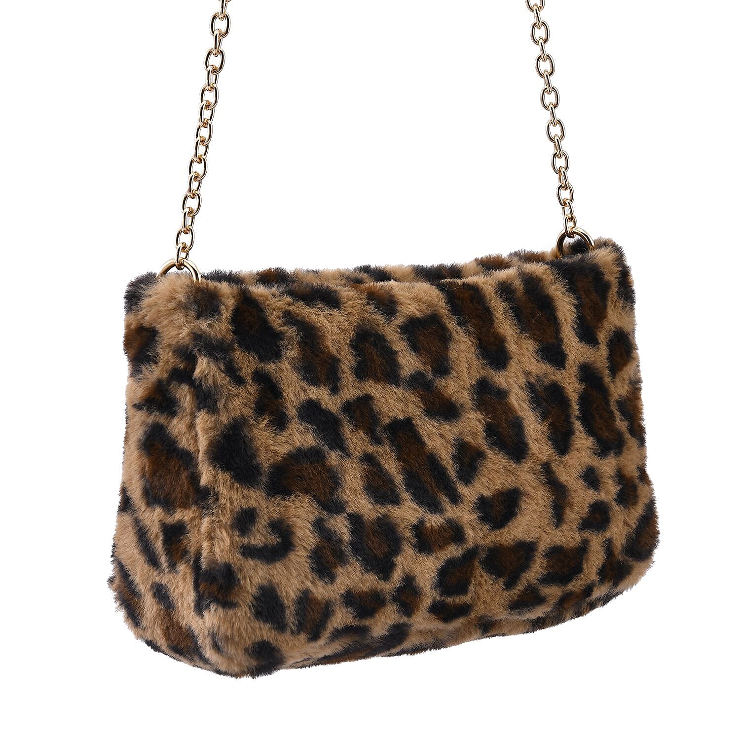 Leopard print fur clearance bag