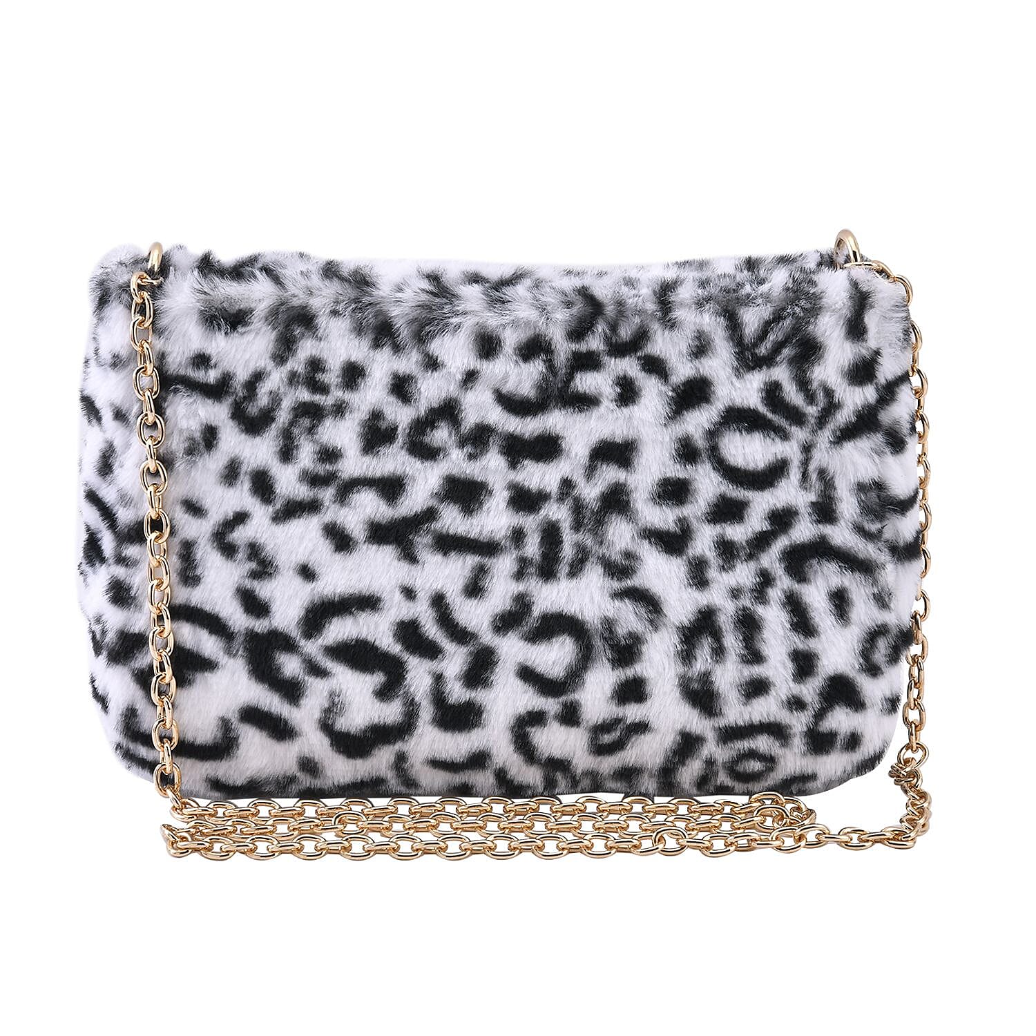 Leopard fur shoulder bag best sale