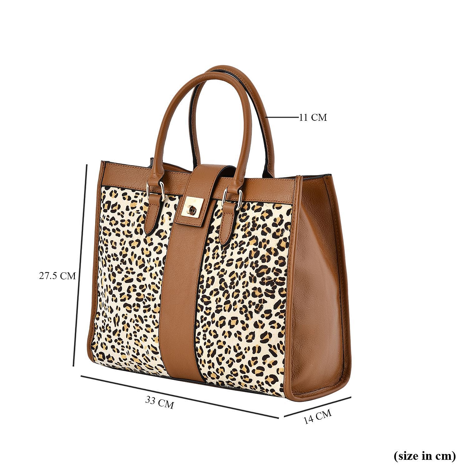 LA MAREY Leopard Pattern Genuine Leather Convertible Bag