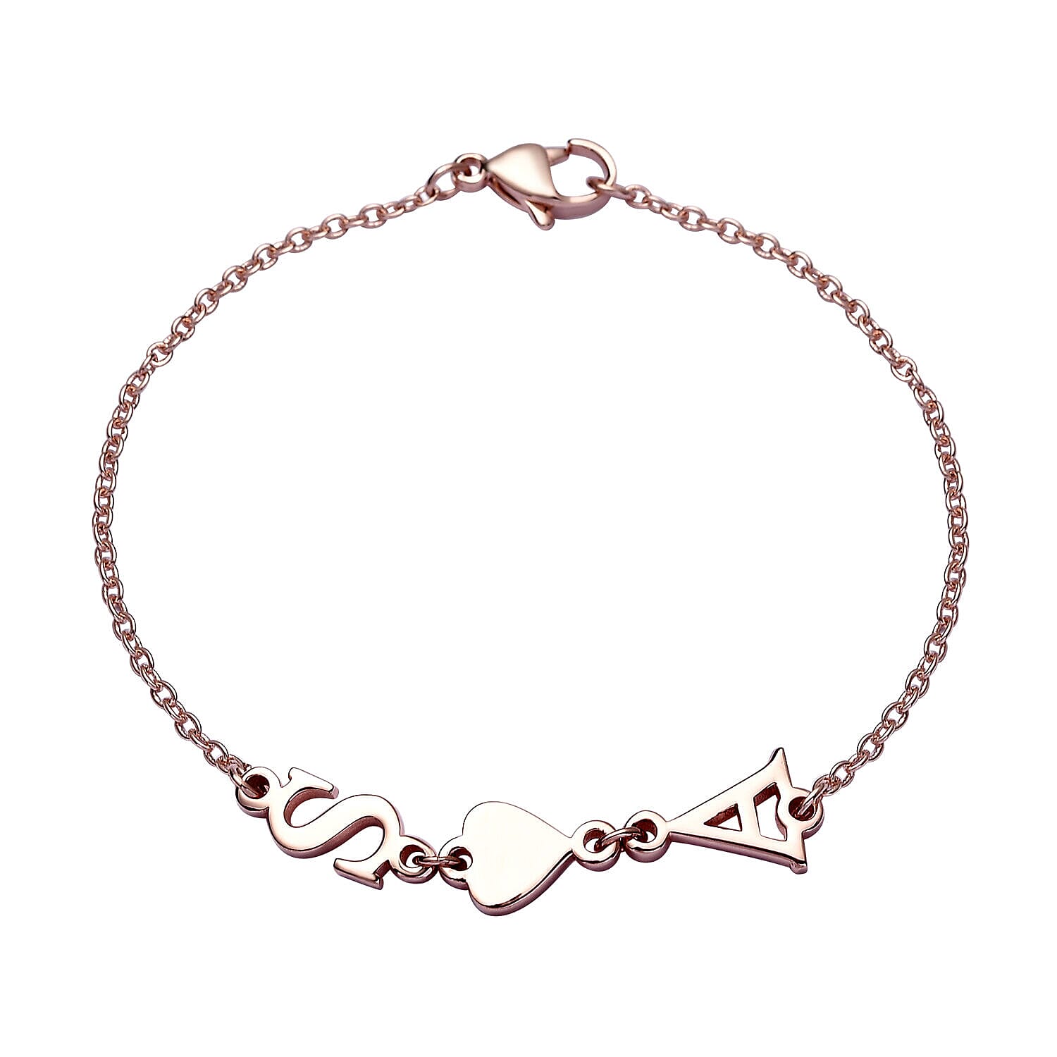 Bracelet (Size - 7.25) in 18K Vermeil Rose Gold Plated Sterling Silver