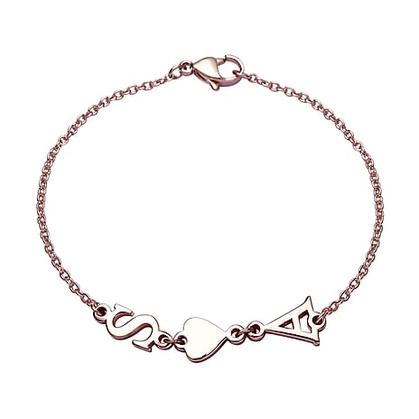 Bracelet (Size - 7.25) in 18K Vermeil Rose Gold Plated Sterling Silver