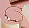 Platinum Overlay Sterling Silver Heart Charm Bracelet (Size - 7.25)