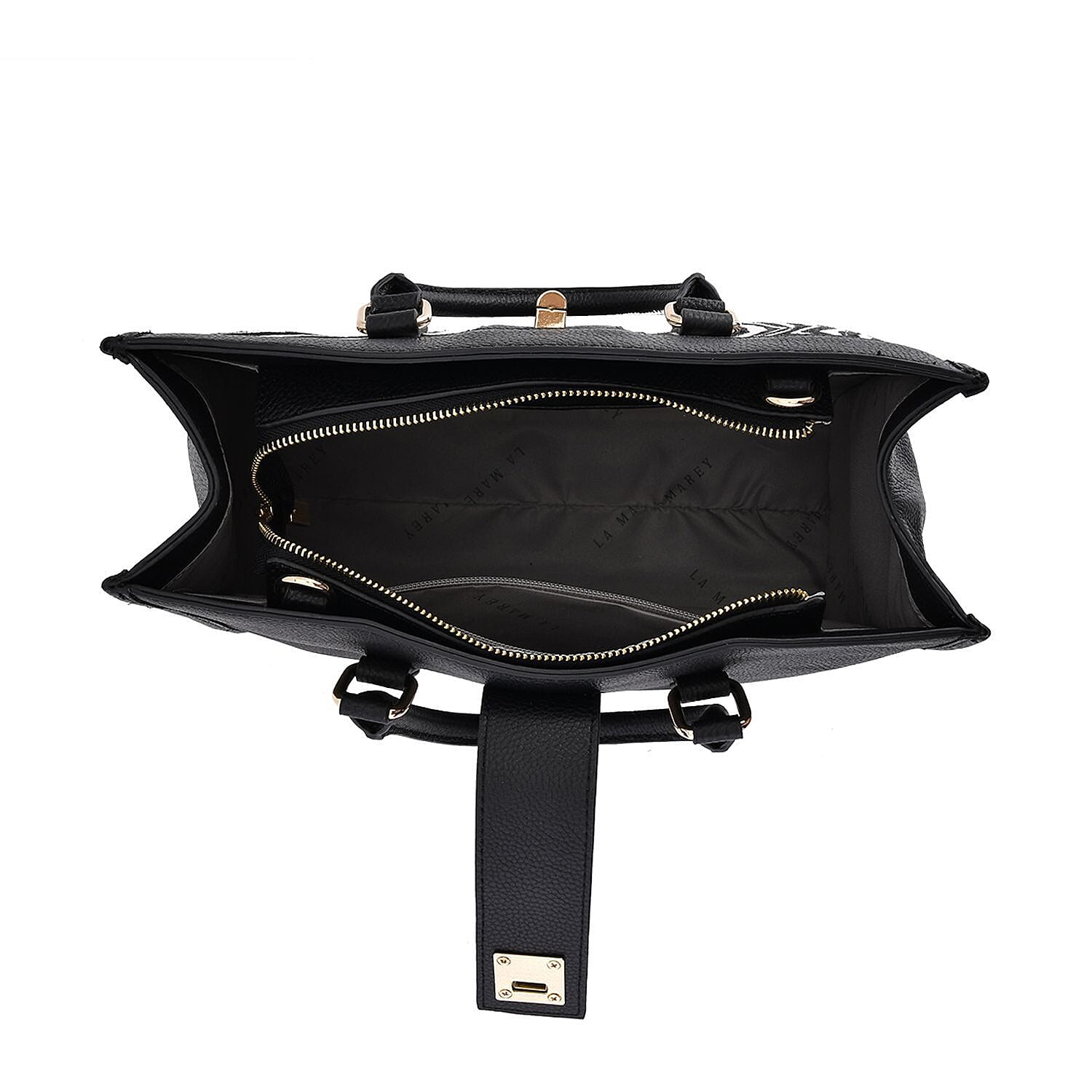 LA MAREY Zebra Pattern Genuine Leather Bag (Size 33x27x14 Cm)