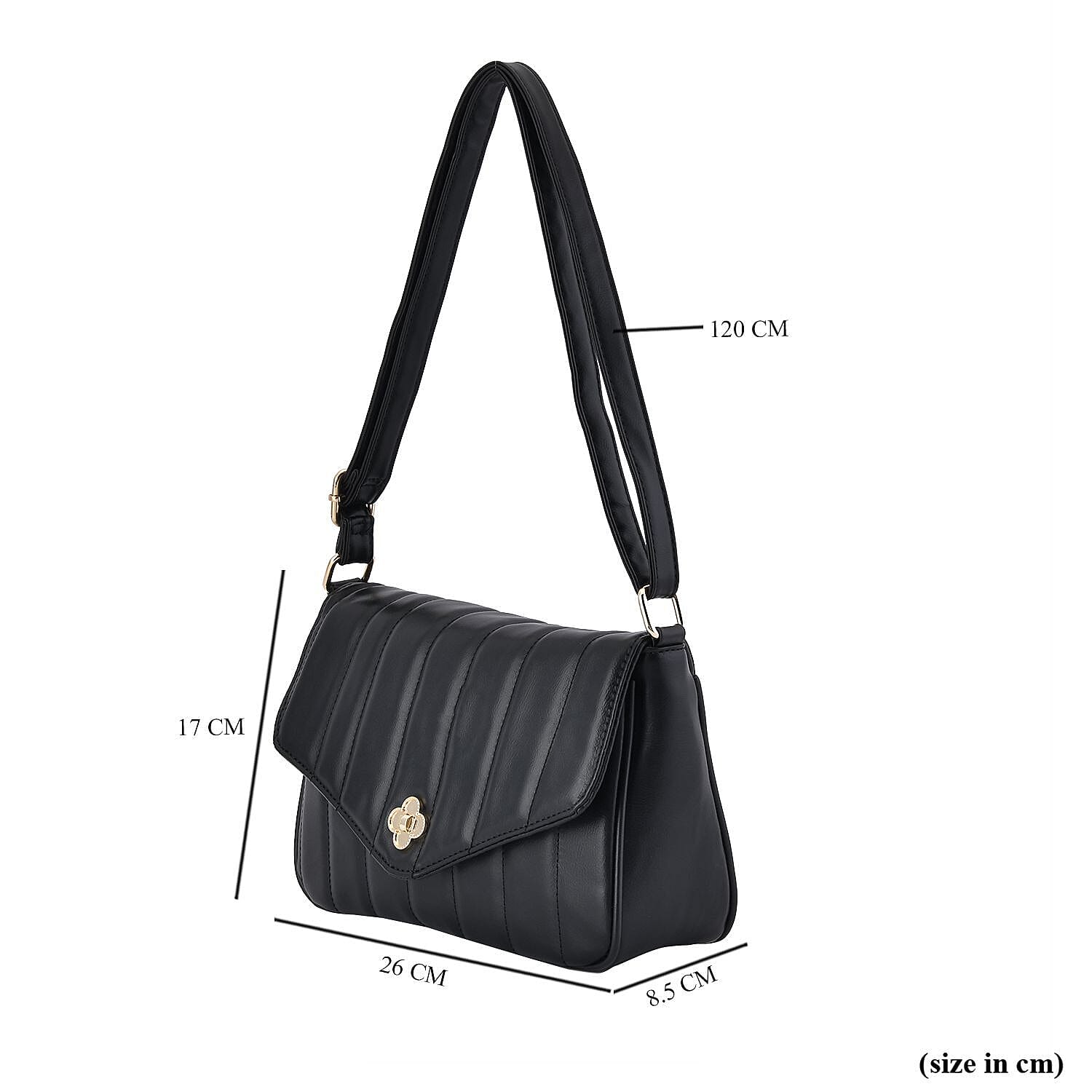 Crossbody Bag with Flap and Top Zip Closure - Blue