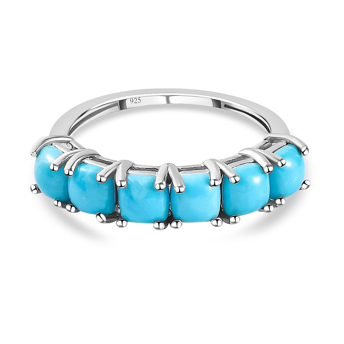 Arizona Sleeping Beauty Turquoise Ring in Platinum Overlay Sterling Silver